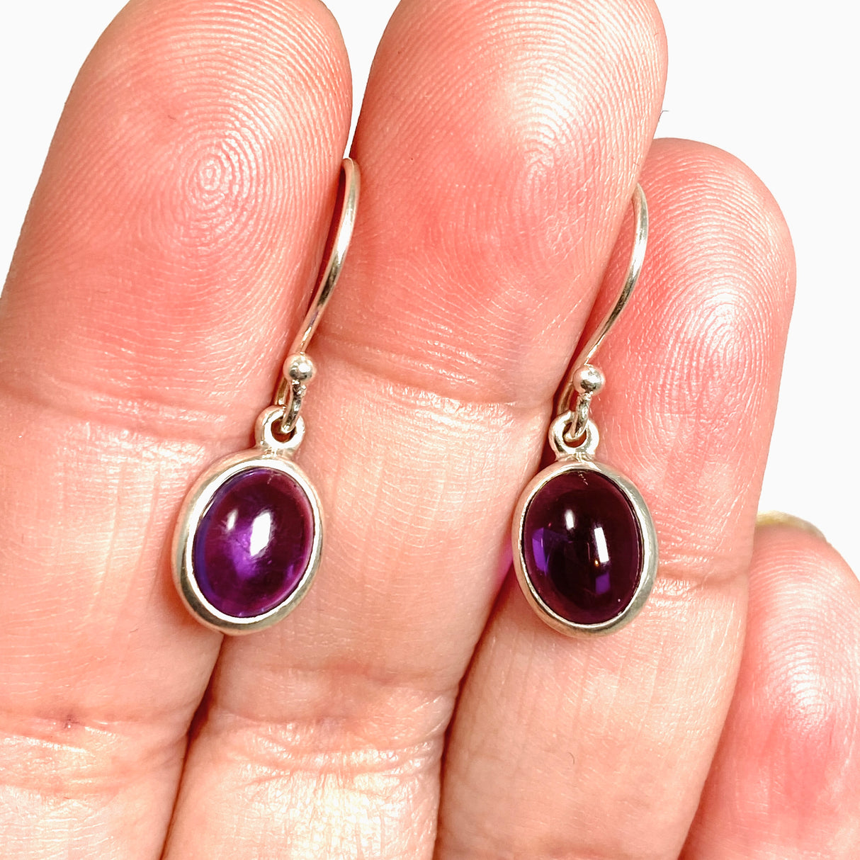 Amethyst Oval Cabochon Earrings PEGJ401