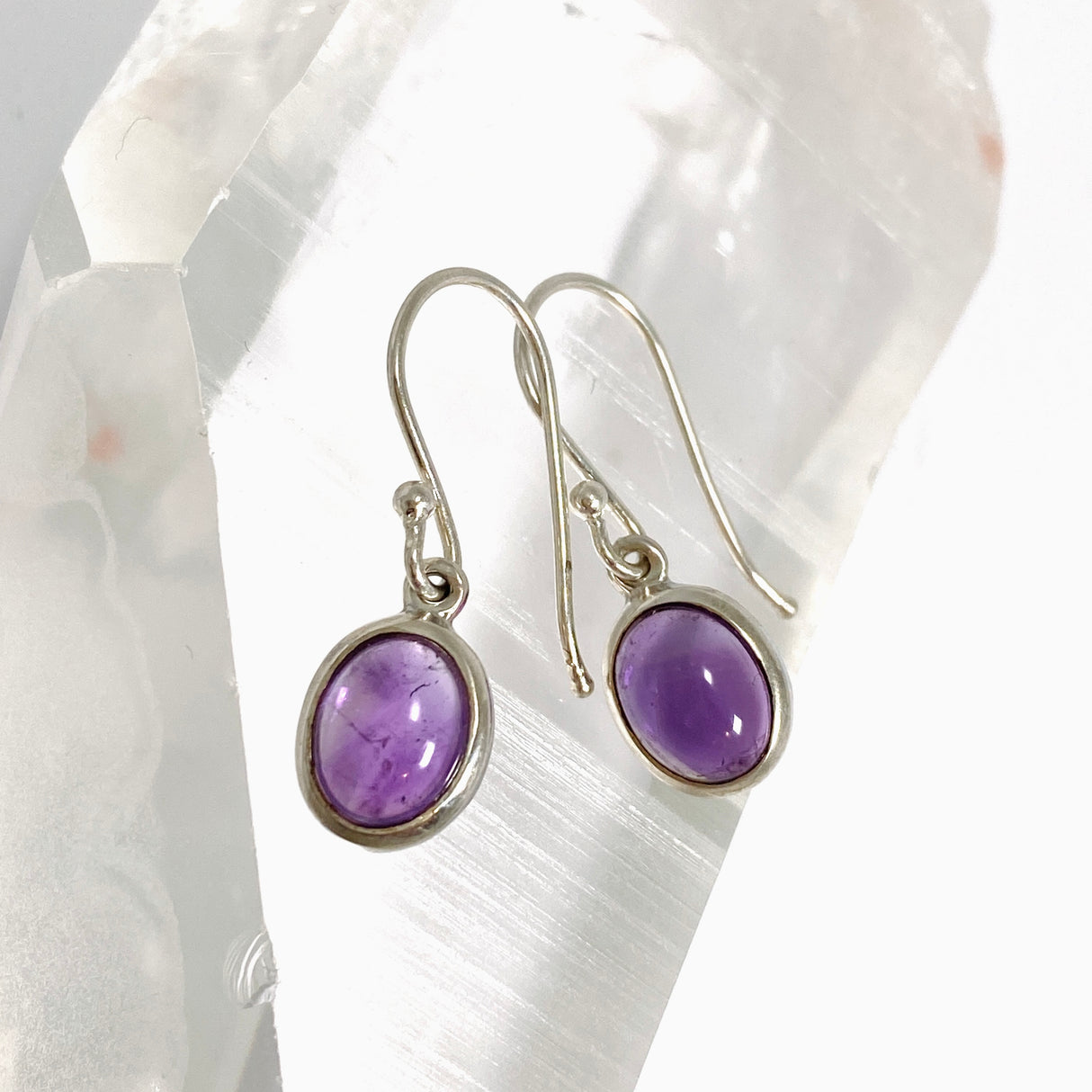Amethyst Oval Cabochon Earrings PEGJ401