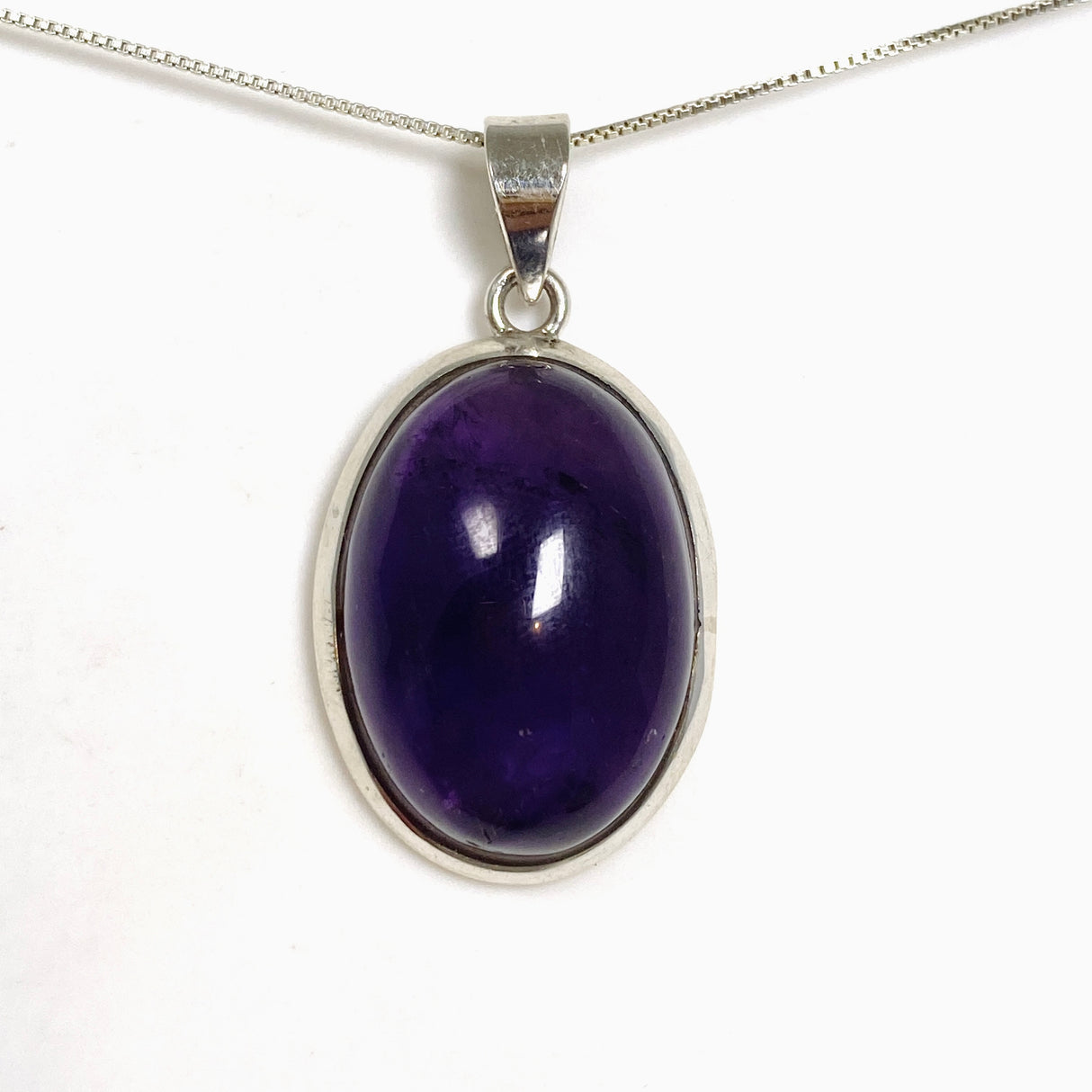 Amethyst Oval Cabochon Pendant THP-27