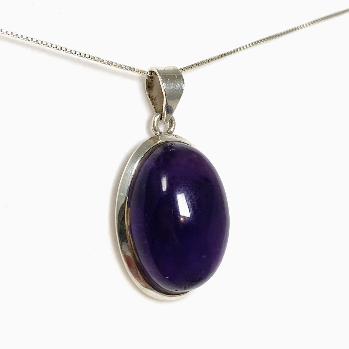 Amethyst Oval Cabochon Pendant THP-27