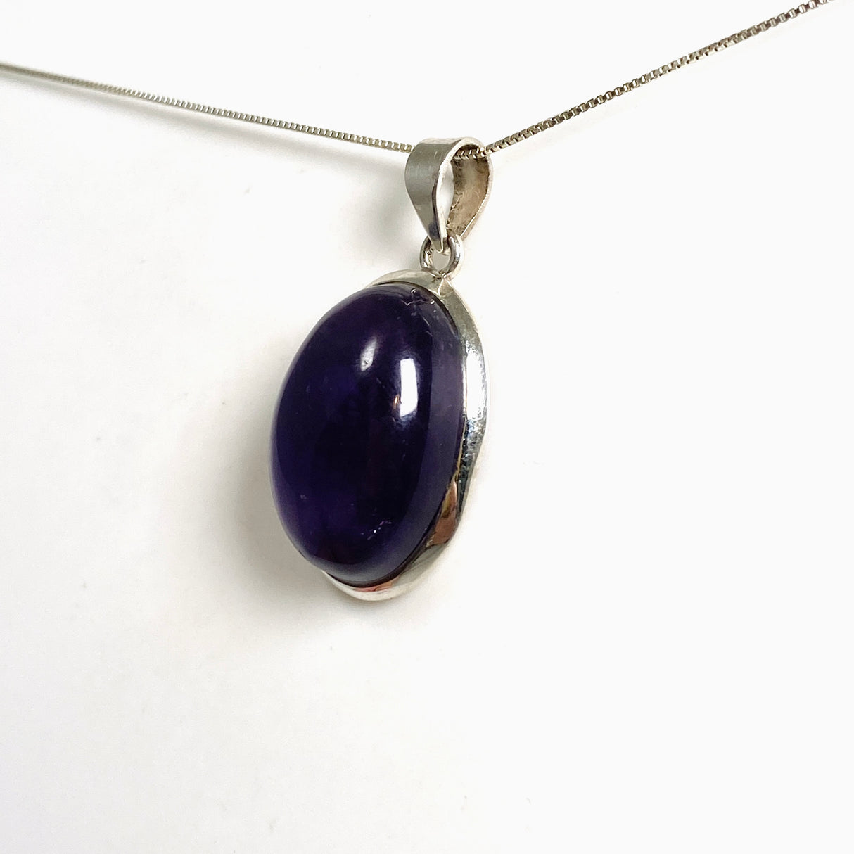 Amethyst Oval Cabochon Pendant THP-27