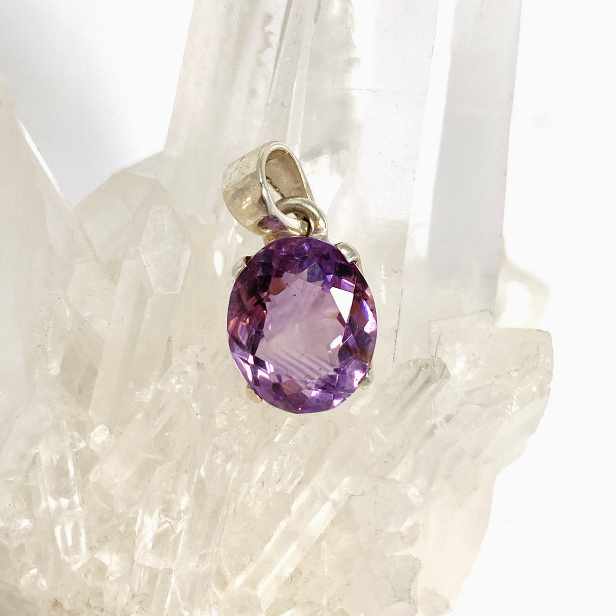 Amethyst Oval Faceted Pendant PPGJ1291