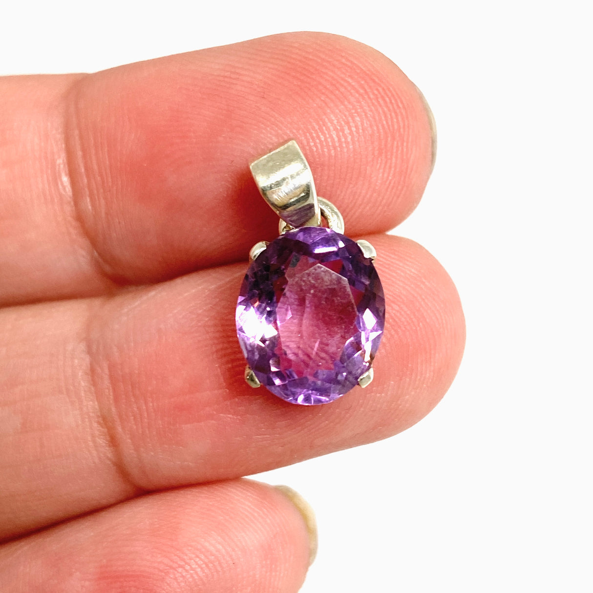 Amethyst Oval Faceted Pendant PPGJ1291