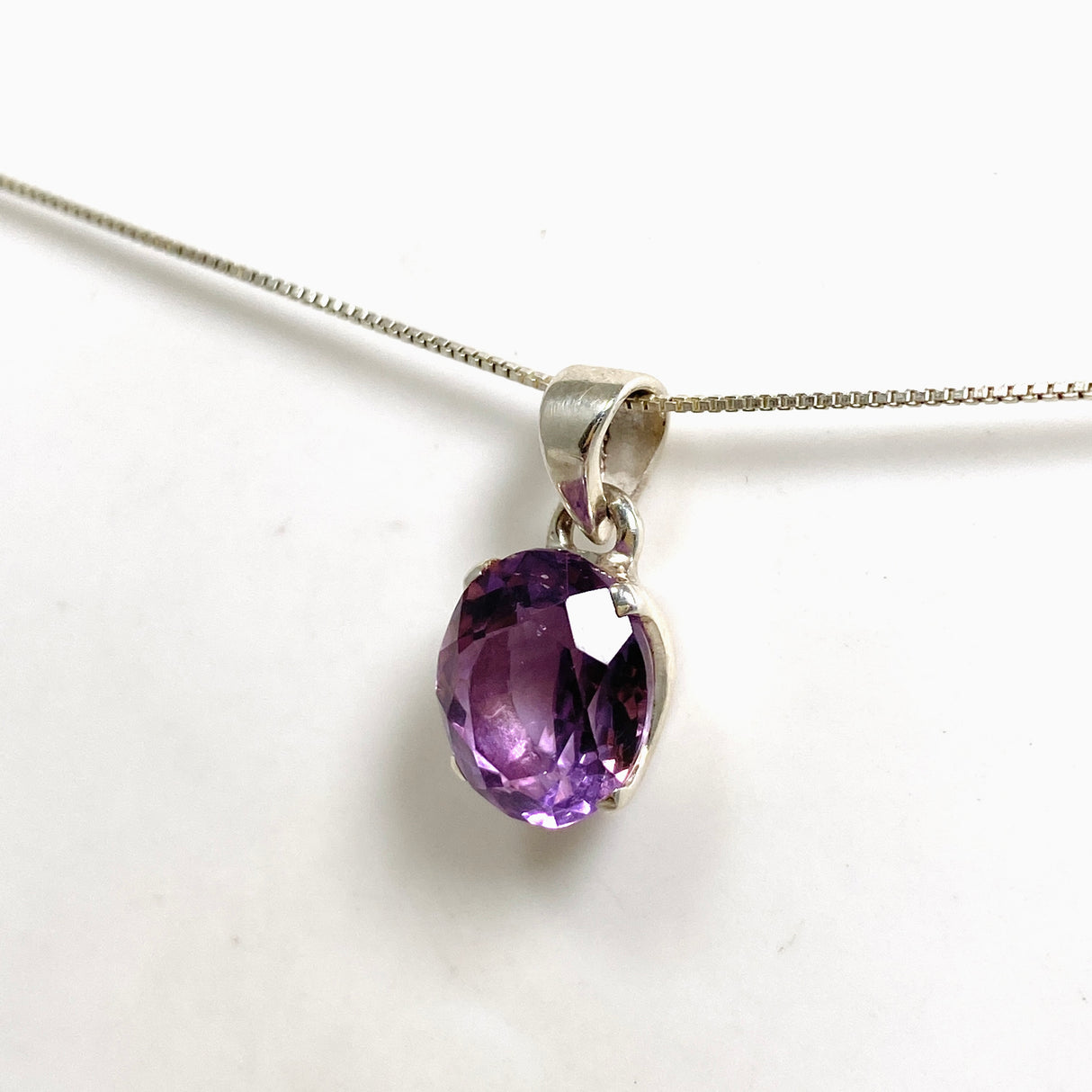 Amethyst Oval Faceted Pendant PPGJ1291