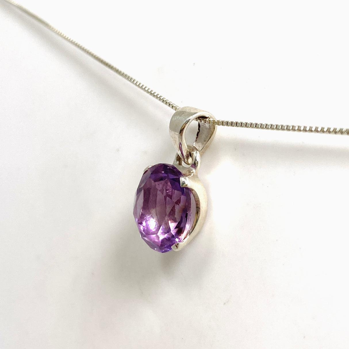 Amethyst Oval Faceted Pendant PPGJ1291