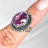 Amethyst oval ring with silver detailing s.6 KRGJ2955 - Nature's Magick