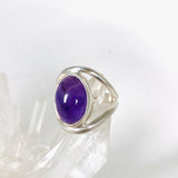 Amethyst oval split band ring s.6 KRGJ2973 - Nature's Magick