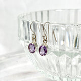 Amethyst petite oval faceted earrings R2363-AMO - Nature's Magick