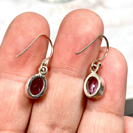 Amethyst petite oval faceted earrings R2363-AMO - Nature's Magick