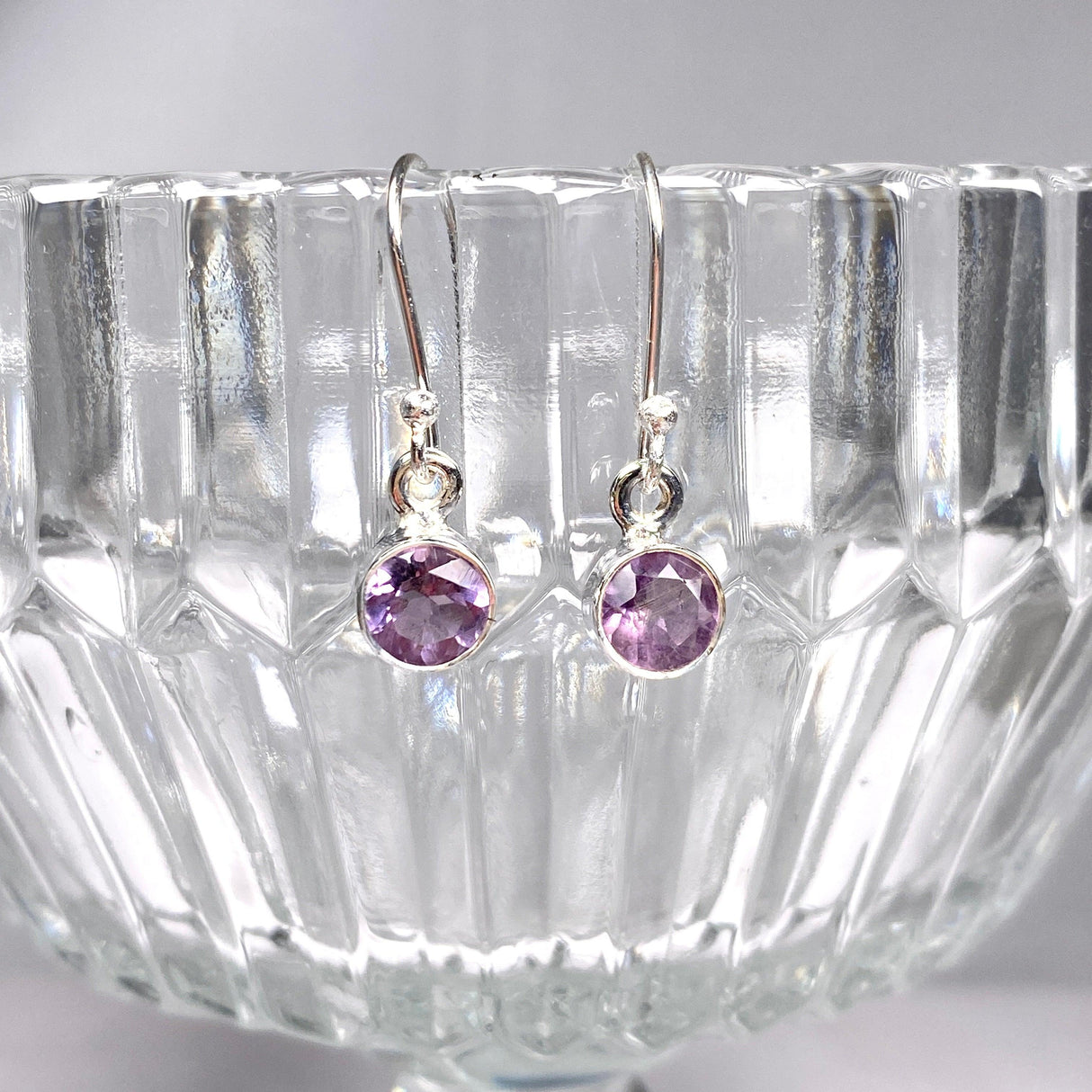 Amethyst petite round faceted earrings R2363-AMC - Nature's Magick