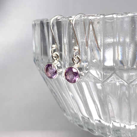 Amethyst petite round faceted earrings R2363-AMC - Nature's Magick