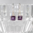 Amethyst petite square faceted earrings R2363-AMS - Nature's Magick