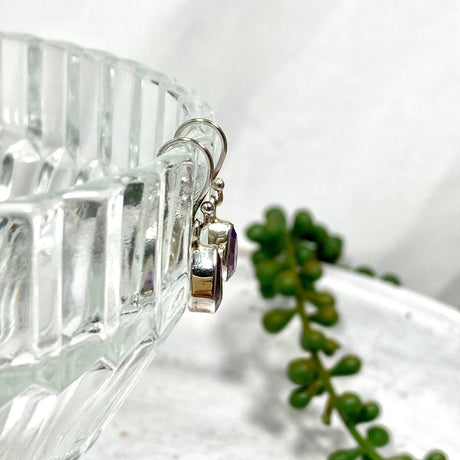 Amethyst petite teardrop faceted earrings R2363-AMD - Nature's Magick