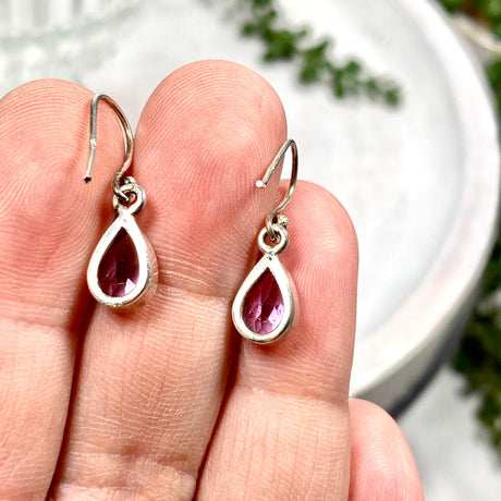 Amethyst petite teardrop faceted earrings R2363-AMD - Nature's Magick