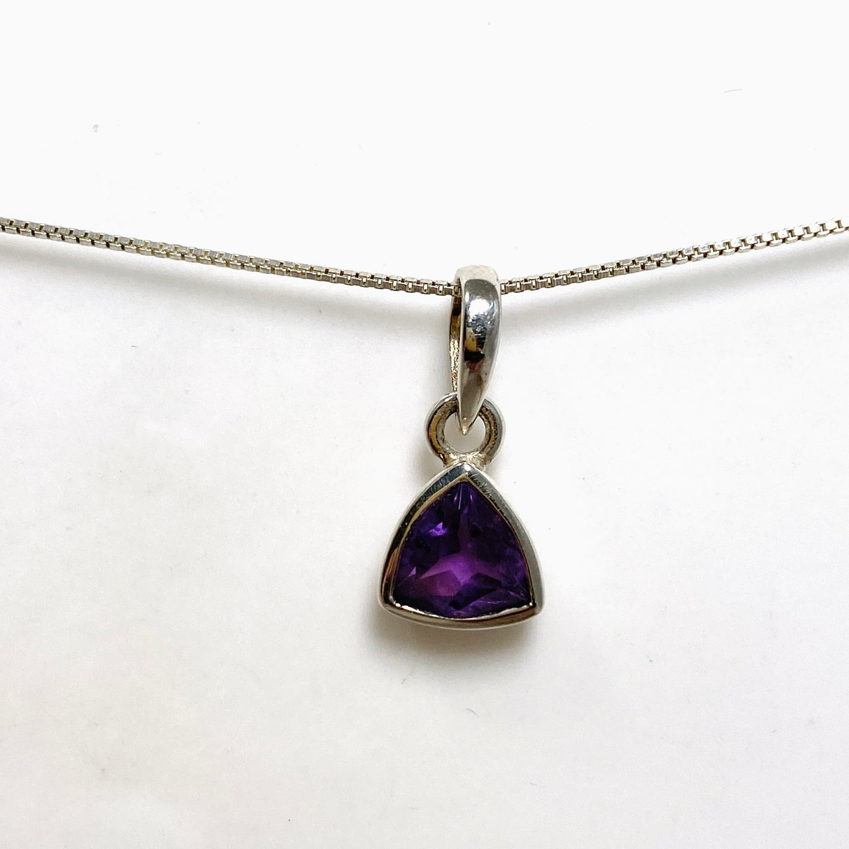 Amethyst Petite Triangular Faceted Pendant PPGJ1293