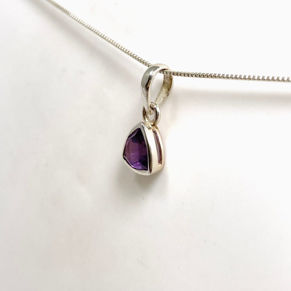 Amethyst Petite Triangular Faceted Pendant PPGJ1293
