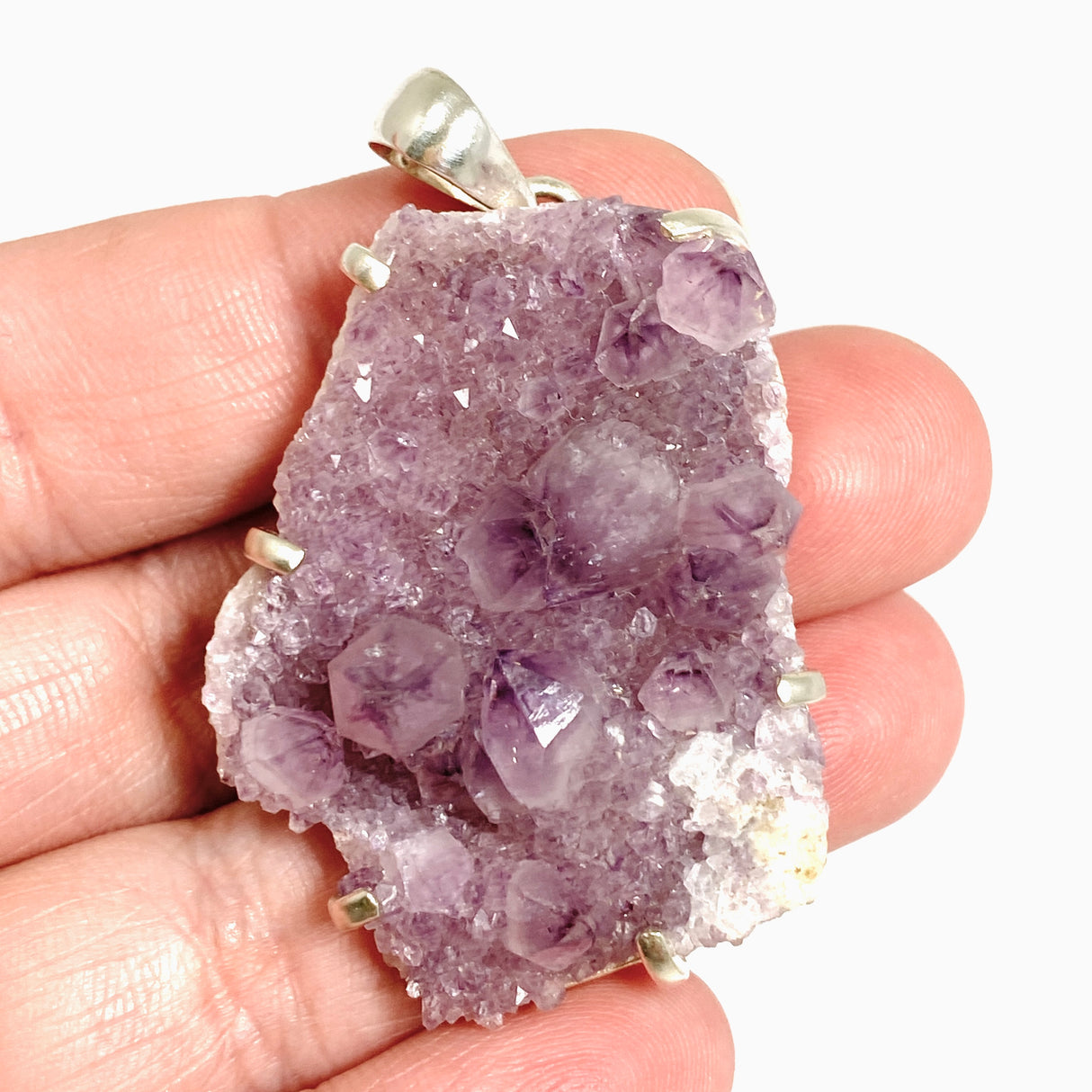 Amethyst Raw Crystal Freeform Pendant PPGJ1296