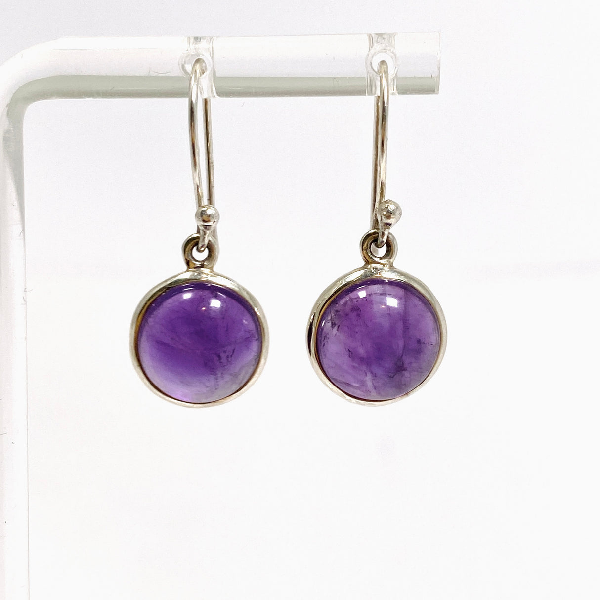 Amethyst Round Cabochon Earrings PEGJ400