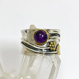 Amethyst Round Cabochon Ring in a Decorative Setting R4198