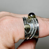 Amethyst Round Cabochon Ring in a Decorative Setting R4198