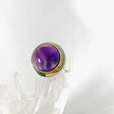 Amethyst round ring with brass detailing s.7 KRGJ2960 - Nature's Magick