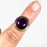 Amethyst round ring with brass detailing s.7 KRGJ2960 - Nature's Magick