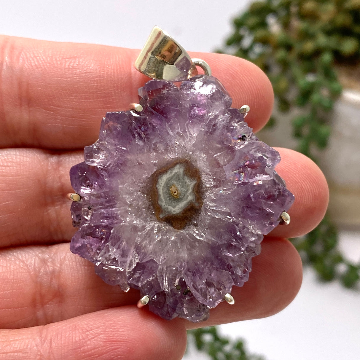 Amethyst Stalactite Pendant 52mm GPJ08