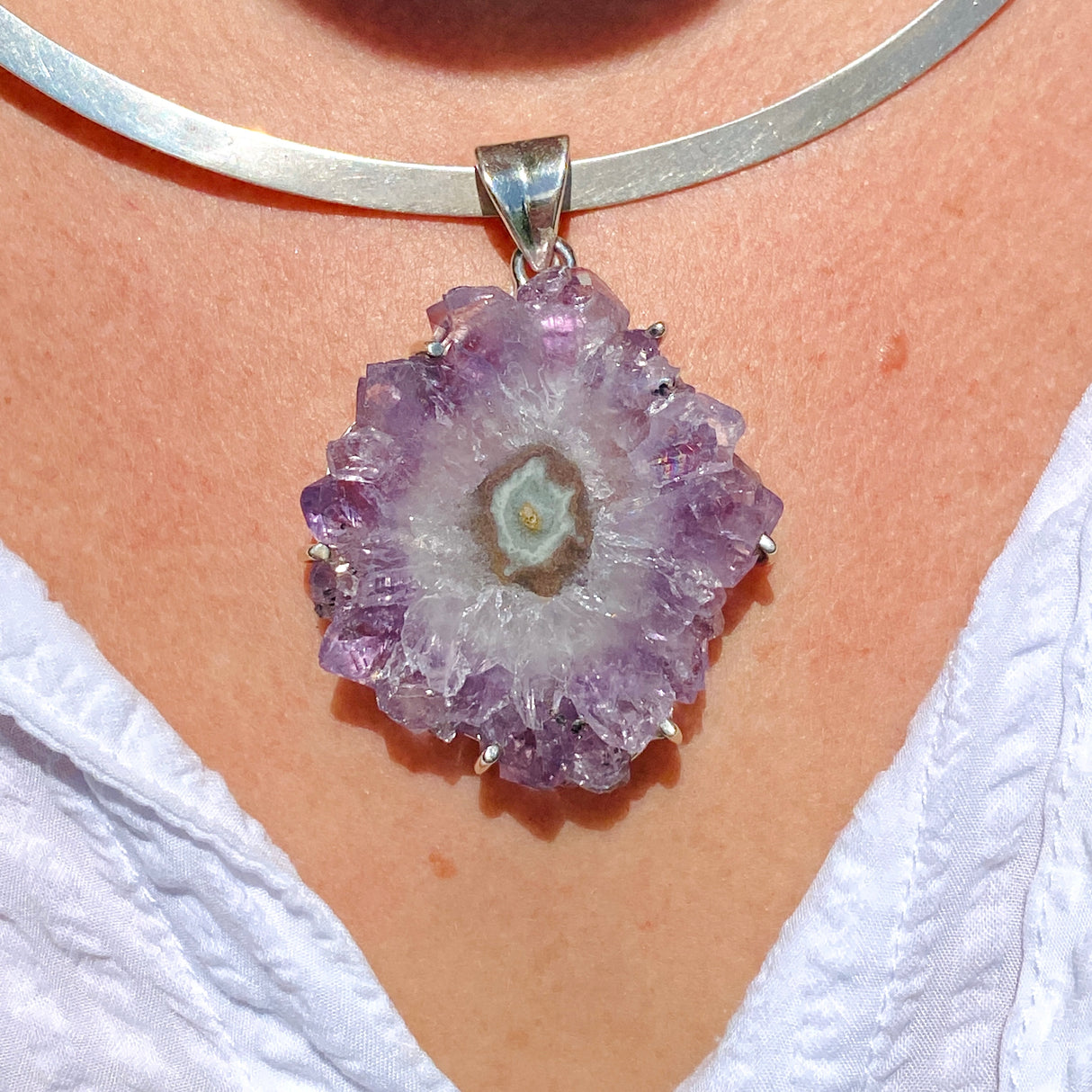 Amethyst Stalactite Pendant 52mm GPJ08