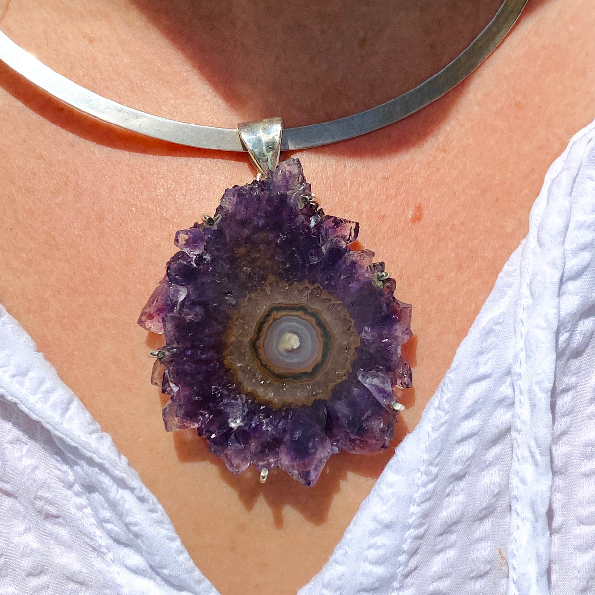 Amethyst Stalactite Pendant 65mm GPJ09