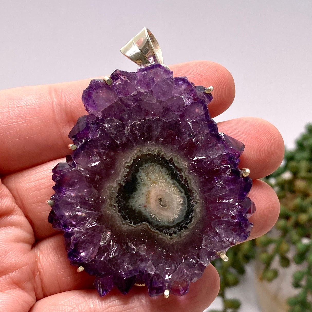 Amethyst Stalactite Pendant 68mm GPJ10