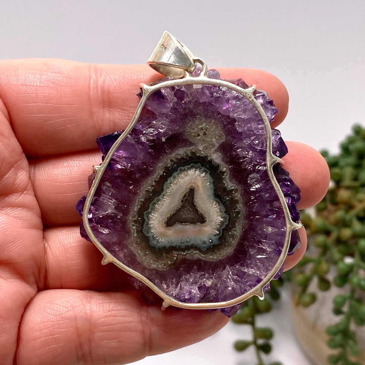 Amethyst Stalactite Pendant 68mm GPJ10