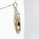 Amethyst Teardrop Cabochon Pendant in a Decorative Setting PPGJ1289