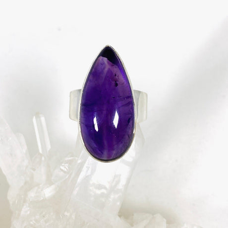 Amethyst teardrop ring s.10 KRGJ2957 - Nature's Magick