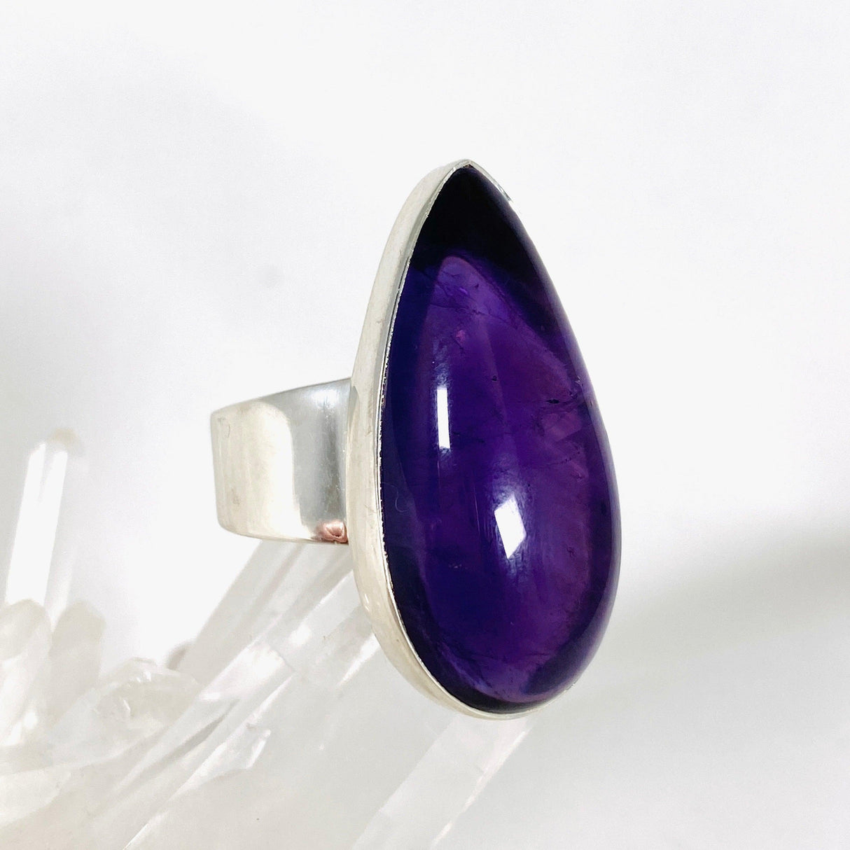 Amethyst teardrop ring s.10 KRGJ2957 - Nature's Magick