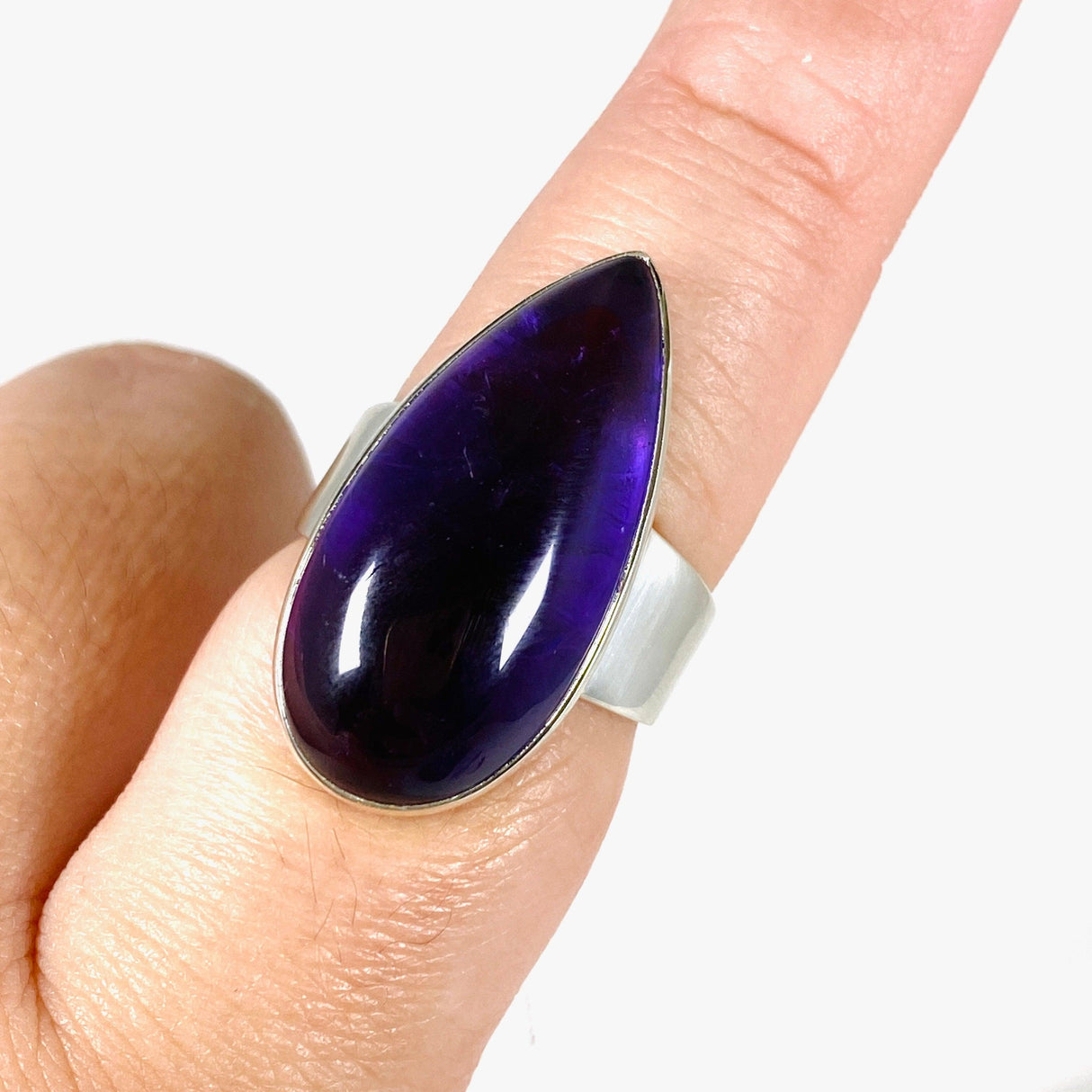 Amethyst teardrop ring s.10 KRGJ2957 - Nature's Magick