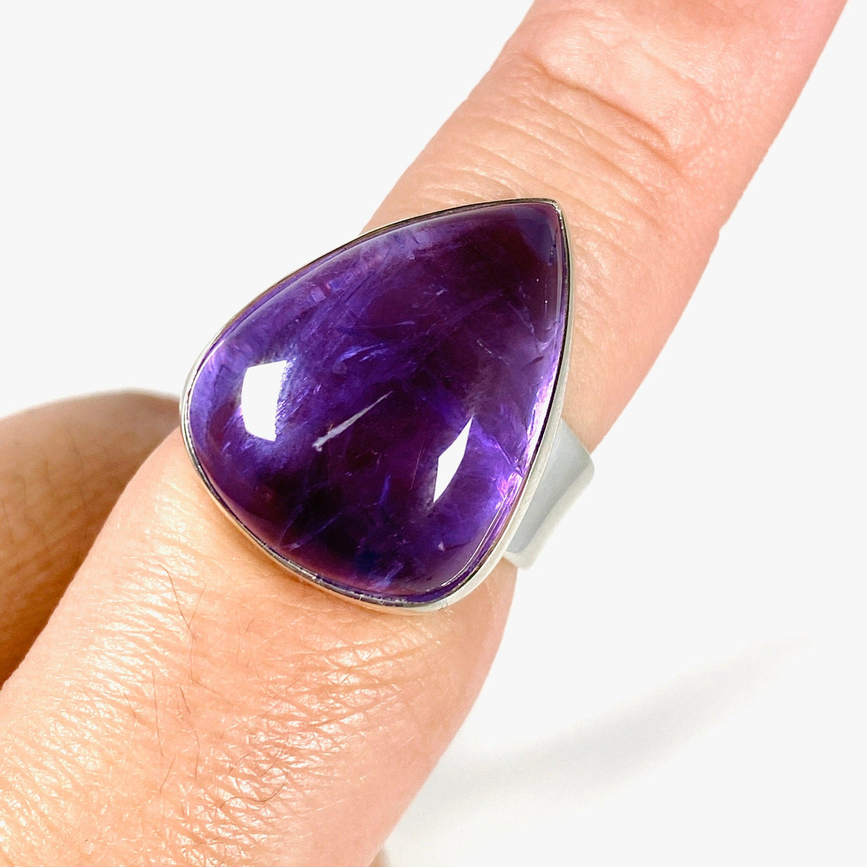 Amethyst teardrop ring s.8 KRGJ2958 - Nature's Magick