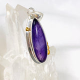 Amethyst teardrop with brass detailing pendant KPGJ3944 - Nature's Magick