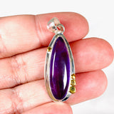 Amethyst teardrop with brass detailing pendant KPGJ3944 - Nature's Magick