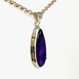 Amethyst teardrop with brass detailing pendant KPGJ3944 - Nature's Magick