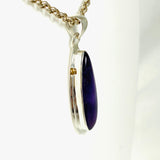 Amethyst teardrop with brass detailing pendant KPGJ3944 - Nature's Magick