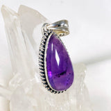 Amethyst teardrop with silver detailing pendant KPGJ3945 - Nature's Magick