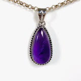 Amethyst teardrop with silver detailing pendant KPGJ3945 - Nature's Magick