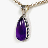 Amethyst teardrop with silver detailing pendant KPGJ3945 - Nature's Magick