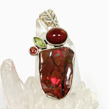 Ammolite, Peridot and Garnet Multi-stone Pendant GPVY1140