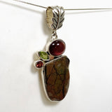 Ammolite, Peridot and Garnet Multi-stone Pendant GPVY1140