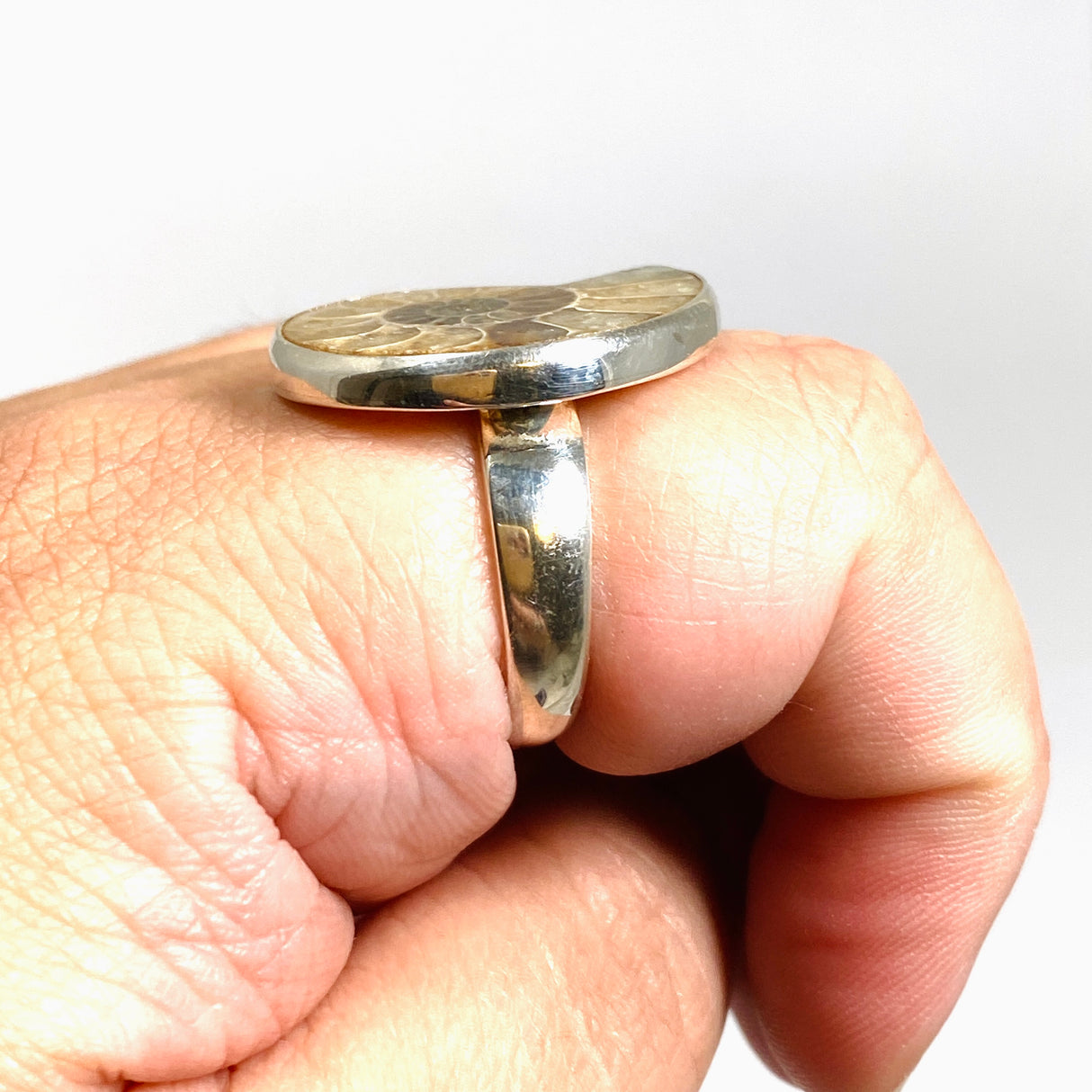 Ammonite Freeform Cabochon Ring Size 12 PRGJ919