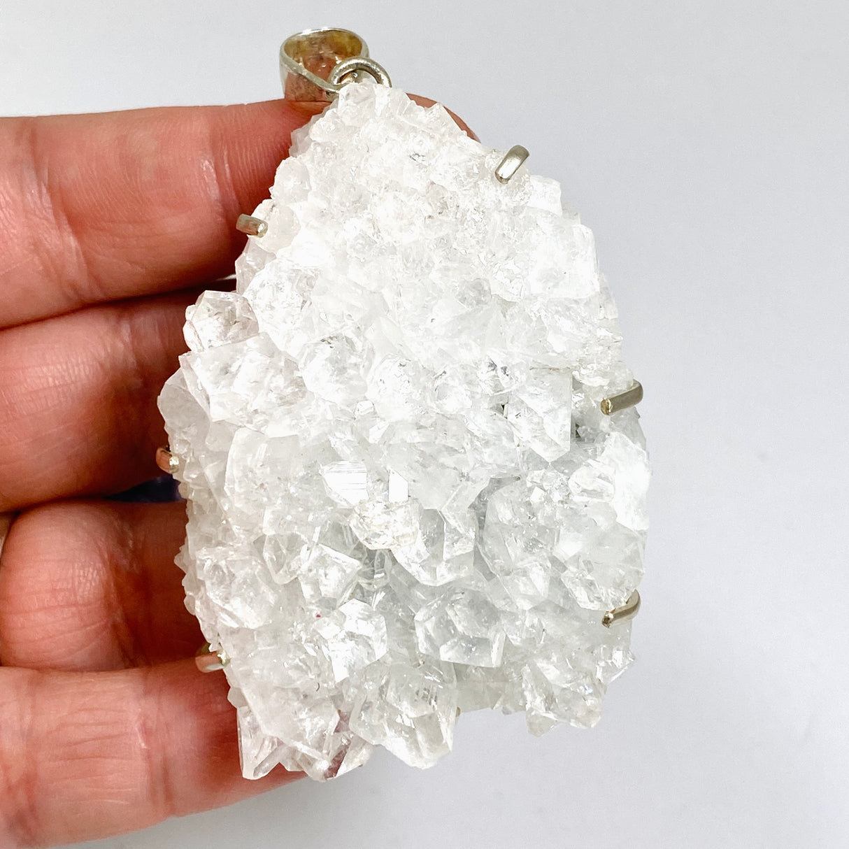 Apophyllite Freeform Raw Crystal Statement Pendant PPGJ1262