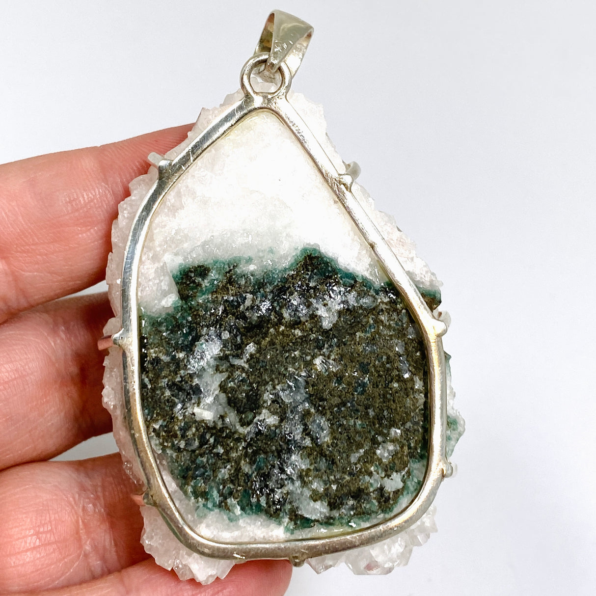 Apophyllite Freeform Raw Crystal Statement Pendant PPGJ1262