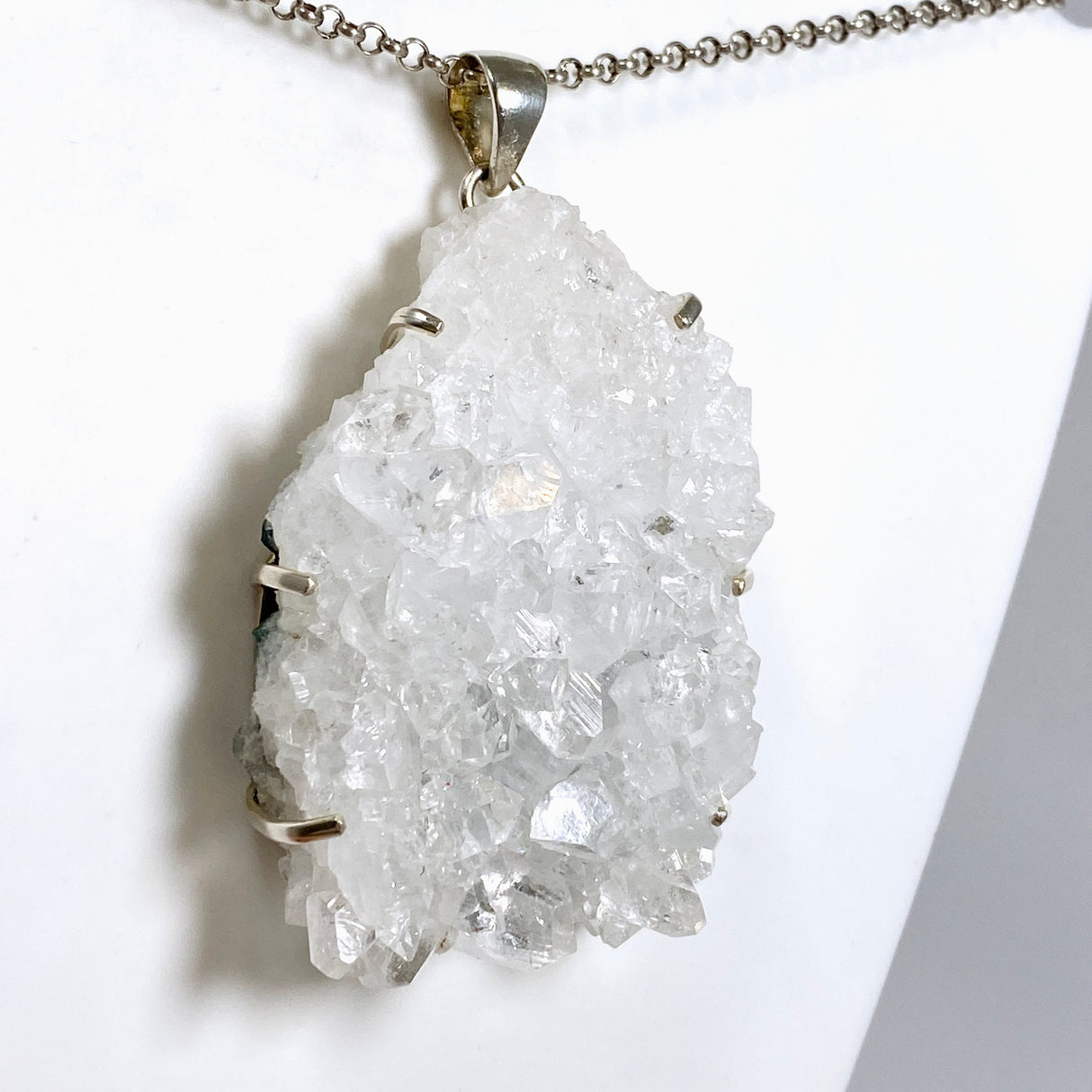 Apophyllite Freeform Raw Crystal Statement Pendant PPGJ1262