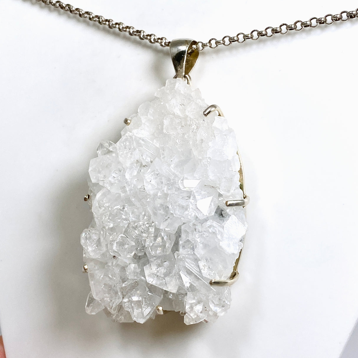 Apophyllite Freeform Raw Crystal Statement Pendant PPGJ1262